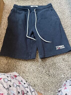 Tommy Hilfiger Navy Blue Athletic Shorts with White Drawstring
